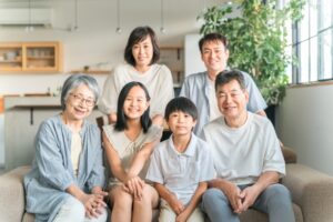 三世代で集合する家族